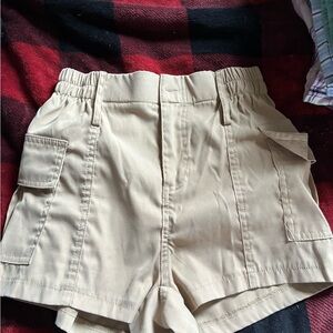 SHEIN Cream Cargo Utility Shorts